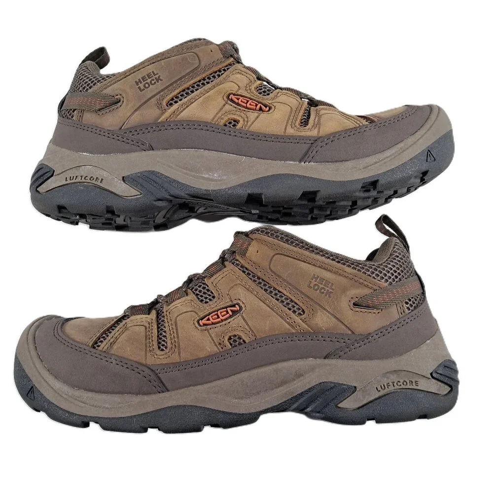 KEEN Circadia Vent Shoes Men 8 Brown Leather Waterproof Hiking Gorpcore 102678